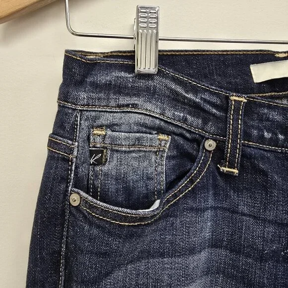 NEW Kancan Jeans Womens Sz 27 Cuffed Mid Rise Skinny Stretch Blue KC7105D NWT - Picture 6 of 12